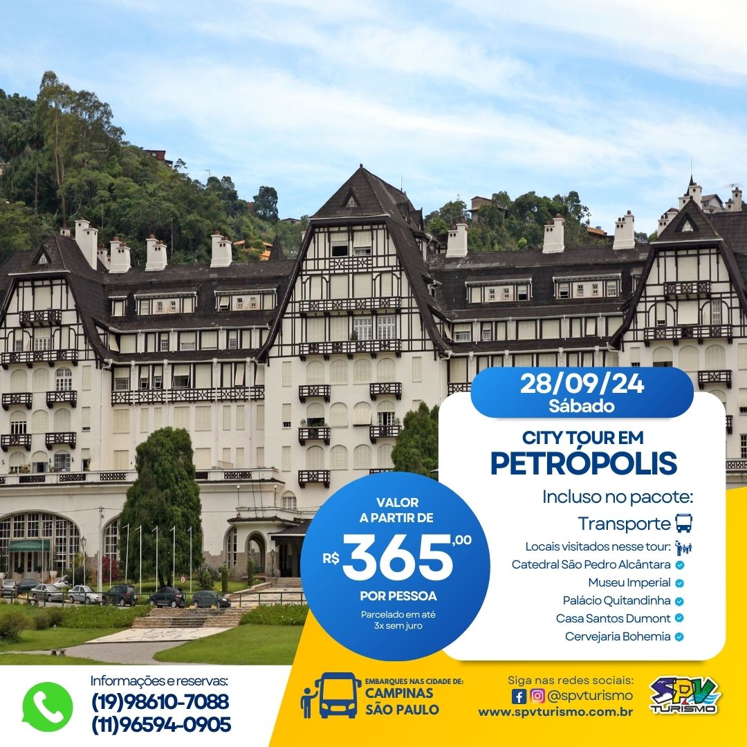 CITY TOUR NA CIDADE DE PETRÓPOLIS - RJ